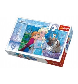 Puzzle Frozen/Ledové království 27x20cm 30 dílků v krabičce 21x14x4cm