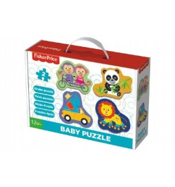 Puzzle baby Fisher-Price zvířátka 2ks v krabici 27x19x6cm 1+