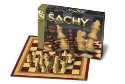 Šachy dřevěné společenská hra v krabici 33x23x3cm - Rock David