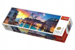 Puzzle Kanál Grande, Benátky panorama 1000 dílků 97x34cm v krabici 40x13x7cm - Rock David