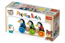 Tučňáci na kolečkách dřevěné 3ks Wooden Toys v krabici 26,5x14x7cm 12m+ - Rock David