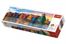 Puzzle Groningen Holandsko panorama 1000 dílků 97x34cm v krabici 40x13x7cm - Rock David