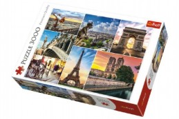 Puzzle Kouzlo Paříže koláž 3000 dílků 116x85cm v krabici 40x27x9cm - Rock David