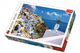 Puzzle Ostrov Santorini, Řecko 1500 dílků 85x58cm v krabici 40x26x6cm - Rock David