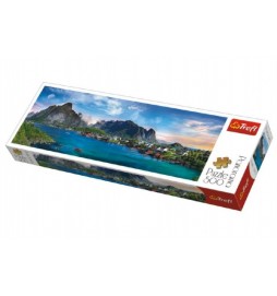 Puzzle Lofoten Archipelago, Norsko panorama 500 dílků 66x23,7cm v krabici 40x13x4cm