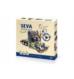 Stavebnice Seva Doprava Truck plast 402 dílků v krabici 35x33x5cm