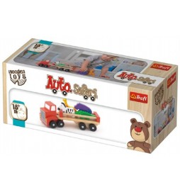 Auto nákladní safari dřevěné 26,5cm Wooden Toys v krabici 27,5x11,5x9,5cm 18m+