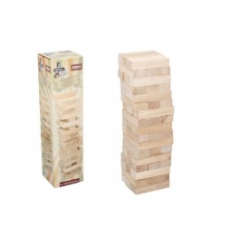 Hra Jenga věž maxi dřevo 60ks dřevěných dílků hlavolam v krabici 13x51x13cm