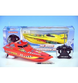 Člun/Loď RC 36cm na baterie na vysílačku; 2 barvy v krabici - 1 kus