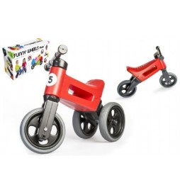 Odrážedlo červené FUNNY WHEELS 2v1 výška sedadla nastavitelná 28/31cm nosnost 50kg 18m+ v krabici