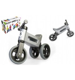 Odrážedlo šedá FUNNY WHEELS 2v1 výška sedadla nastavitelná 28/31cm nosnost 50kg 18m+ v krabici