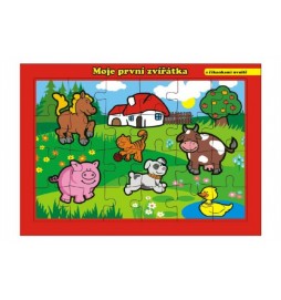 Puzzle deskové Moje první zvířátka farma 26x17cm 24 dílků MPZ