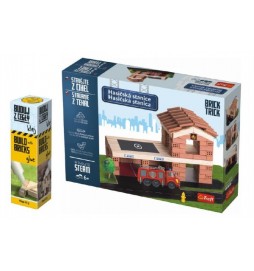 Pack Stavějte z cihel Hasičská stanice stavebnice Brick Trick + lepidlo grátis v krabici 35x25x7cm