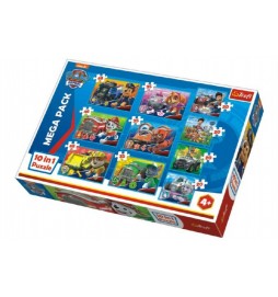 Puzzle Paw Patrol Tlapková Patrola 10v1 v krabici 40x27x6cm