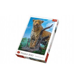 Puzzle Divoký Leopard 500 dílků 34x48cm v krabici 40x27x4,5cm