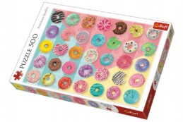 Puzzle Donuts koblihy 500 dílků 48x34cm v krabici 40x27x4,5cm - Rock David