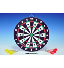 Terč 38cm + 6 šipek s kovovým hrotem
