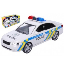 Auto policie plast 24cm na baterie se zvukem se světlem v krabici 28x14,5x12cm