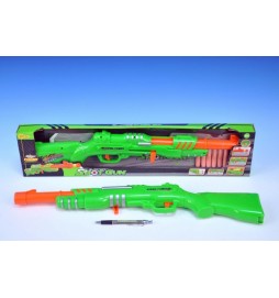 Pistole - Puška na pěnové náboje plast 61cm + 6 náboojů  v krabici