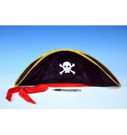Klobouk pirátský s lebkou karneval 50cm