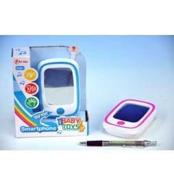 Telefon Mobil dětský plast 11cm na baterie se zvukem se světlem; 2 druhy; v krabičce od 0 měsíců - 1 kus