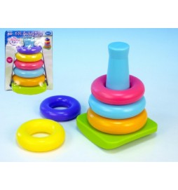 Skládačka pyramida s kroužky plast 5ks v krabici od 6 měsíců