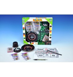 Ruleta stolní s kostkami+bankovkami+kartami v krabičce