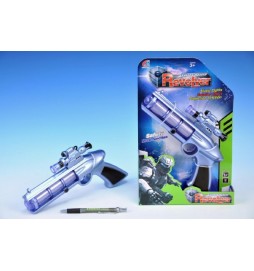 Revolver vesmírný plast 25cm na baterie se zvukem se světlem na kartě