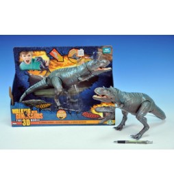 Dinosaurus plast 35cm měkké tělo pohyblivý na baterie se zvukem v krabici