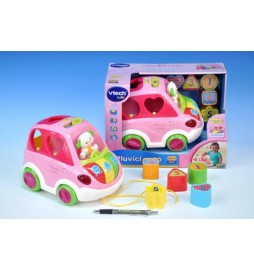 Mluvící auto vkládačka Vtech růžové 21x17cm na baterie 2xAA v krabici od 12 měsíců
