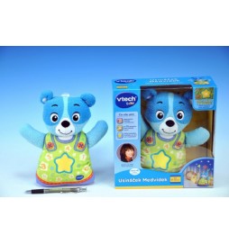 Usínáček Medvídek - modrý Vtech pro nejmenší plyš 22cm na baterie se zvukem se světlem od 0 měsíců