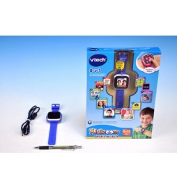 Kidizoom VTech Smart hodinky modré s fotoaparátem a videokamerou a doplňky na baterie v krabici
