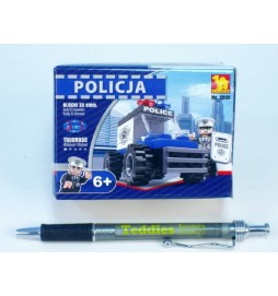 Stavebnice Dromader Policie Auto 23101 33ks v krabici 9,5x7x4,5cm