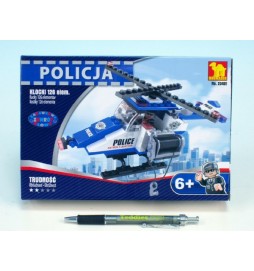 Stavebnice Dromader Policie Vrtulník 23401 126ks v krabici 22x15x4,5cm