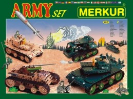 Stavebnice MERKUR Army Set 657ks 2 vrstvy v krabici 36x27x5,5cm - Rock David