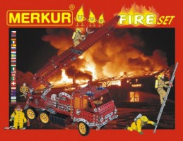 Stavebnice MERKUR FIRE Set 20 modelů 708ks 2 vrstvy v krabici 36x27x5,5cm - Rock David