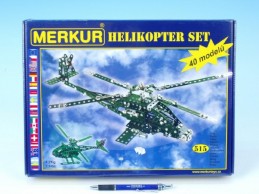 Stavebnice MERKUR Helikopter Set 40 modelů 515ks v krabici 36x27x5,5cm - Rock David