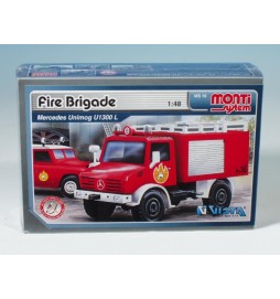 Stavebnice Monti 16 Fire Brigade Mercedes Unimog 1:48 v krabici 22x15x6cm