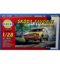 Model Kliklak Škoda Favorit Rallye 96 13,5x6,7cm v krabici 25x14,5x4,5cm