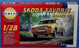 Model Kliklak Škoda Favorit Rallye 96 13,5x6,7cm v krabici 25x14,5x4,5cm - Rock David