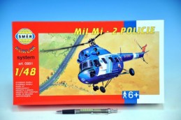 Model Kliklak Vrtulník Mil Mi 2 - Policie 27,6x30cm v krabici 34x19x5,5cm - Rock David
