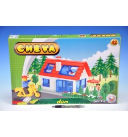 Stavebnice Cheva 42 Dům plast 45x30x5cm 244ks v krabici