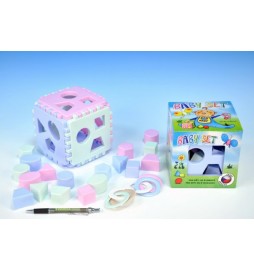 Baby set vkládací kostka Mimi+kousací kroužky v krabičce od 6 měsíců