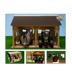 Garáž farma pro traktory dřevo 55x53x38cm 1:16 v krabici