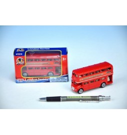 Autobus Londýn červený patrový kov 10cm v krabičce