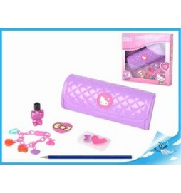 Kosmetická taštička 20cm Hello Kitty s náramkem a doplňky v krabičce