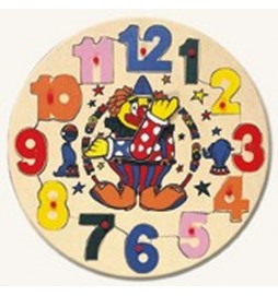 Puzzle hodiny s klaunem (30x30)