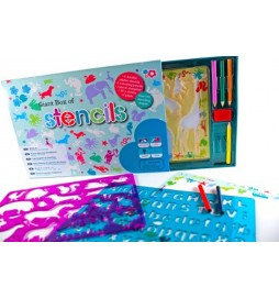 Kreslicí šablony s pastelkami velký box