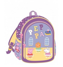 Školní taška s potiskem Prasátko Peppa - fialová