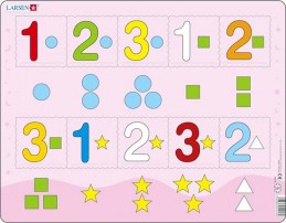 Puzzle MAXI - Čísla 1-3 s grafickými znaky/10 dílků